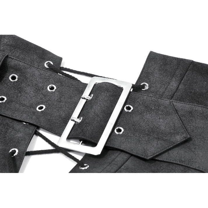 Darkinlove Women's Punk Eyelet Buckle Lace-up Asymmetric Belt