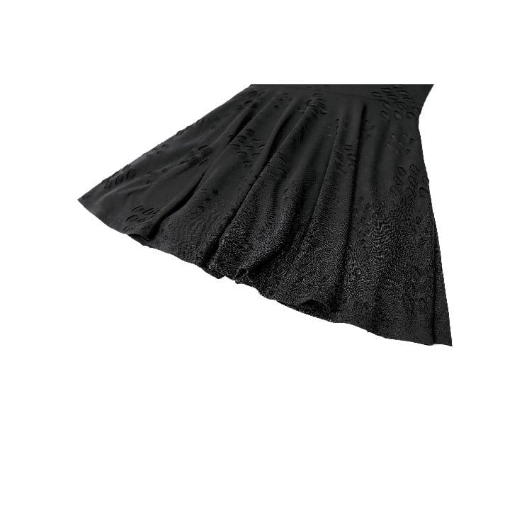 Darkinlove Women's Punk Eyelet Strap Distressed Flare Slip Dress