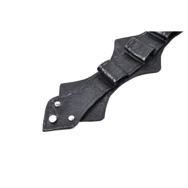 Darkinlove Women's Punk Irregular Faux Leather Necktie