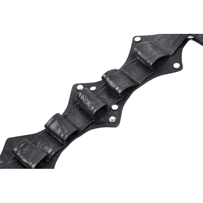 Darkinlove Women's Punk Irregular Faux Leather Necktie