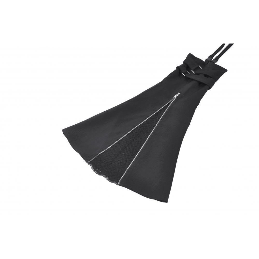 Darkinlove Women's Punk Lacing-up Shorts with Removable Zipper Leg Warmers