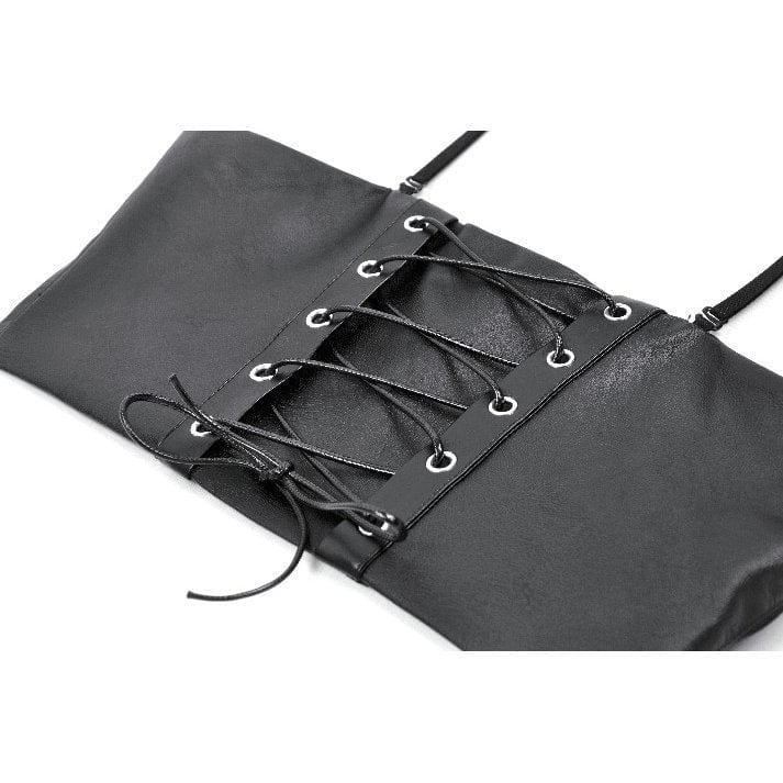 Darkinlove Women's Punk Lacing-up Straps Faux Leather Bustier