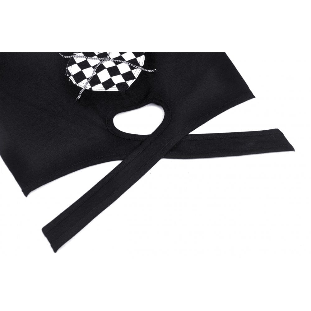 Darkinlove Women's Punk Love Heart Short Sleeved Crop Top