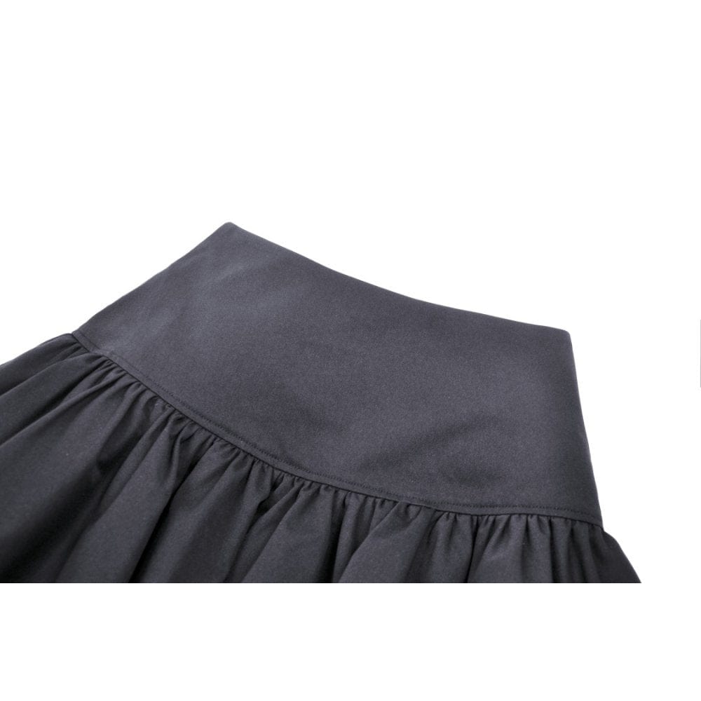 Darkinlove Women's Punk Mesh Splice Buckle Zipper Skirt