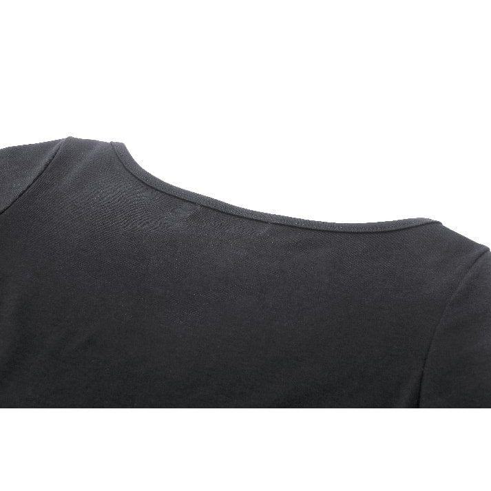 Darkinlove Women's Punk Mesh Splice Strap Crop Top