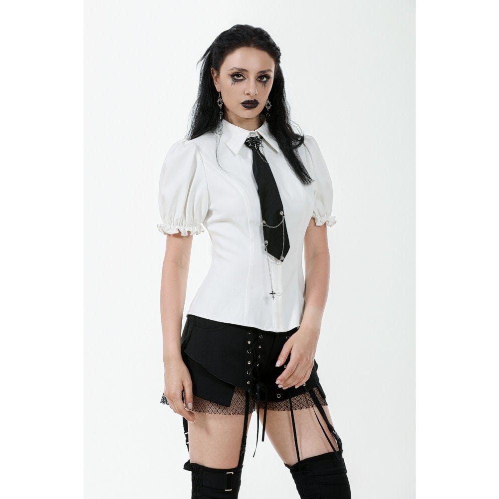 Darkinlove Women's Punk Metal Chain Necktie