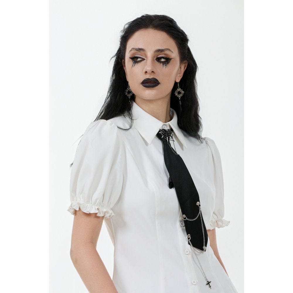 Darkinlove Women's Punk Metal Chain Necktie