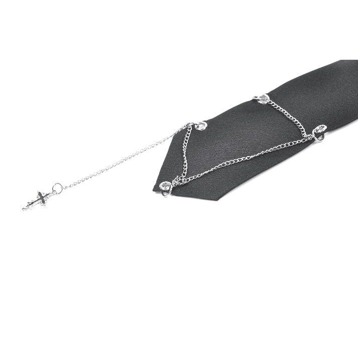 Darkinlove Women's Punk Metal Chain Necktie