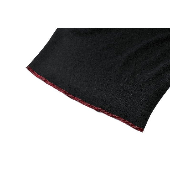 Darkinlove Women's Punk Off-the-Shoulder Eyelet Strap Crop Top