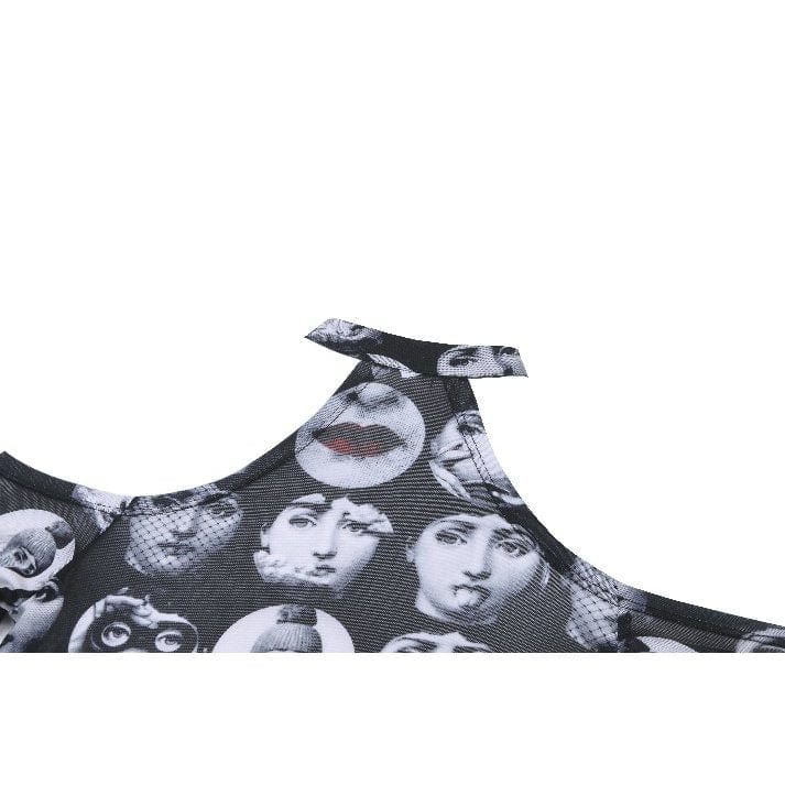 Darkinlove Women's Punk Off-the-Shoulder Ruffled Blouse