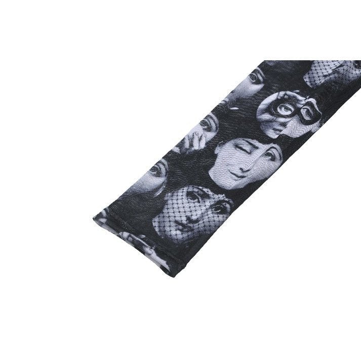 Darkinlove Women's Punk Off-the-Shoulder Ruffled Blouse