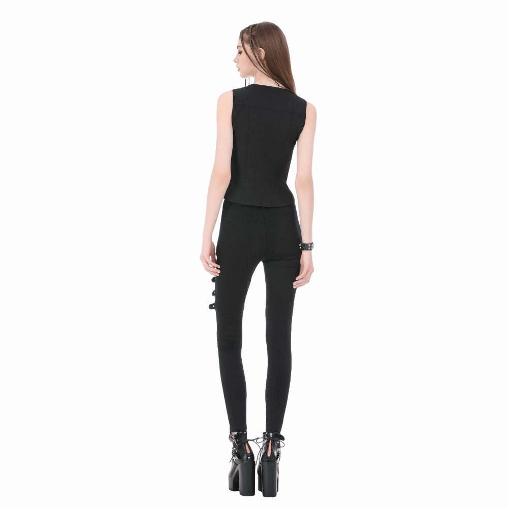 Darkinlove Women's Punk Ring Cutout Tank Top