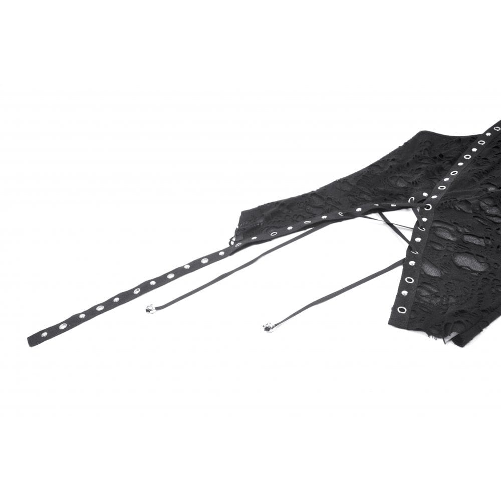 Darkinlove Women's Punk Ripped Asymmetrical Hem Tank Top