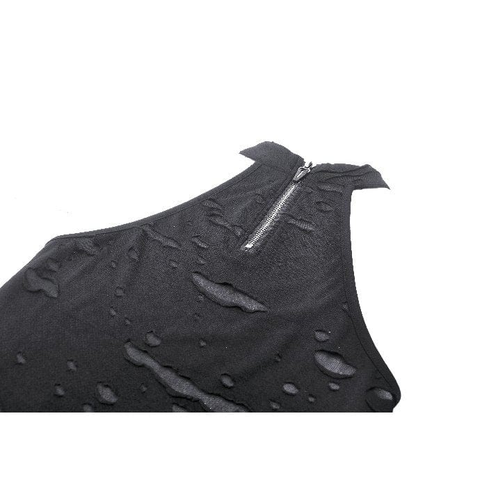 Darkinlove Women's Punk Ripped Halterneck Vest