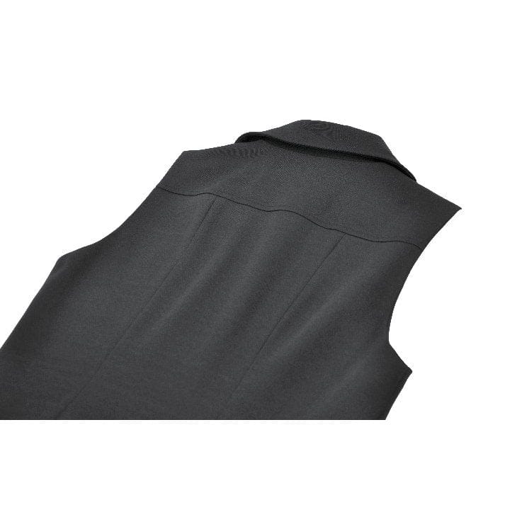 Darkinlove Women's Punk Rivets Lapel Sleeveless Long Coat