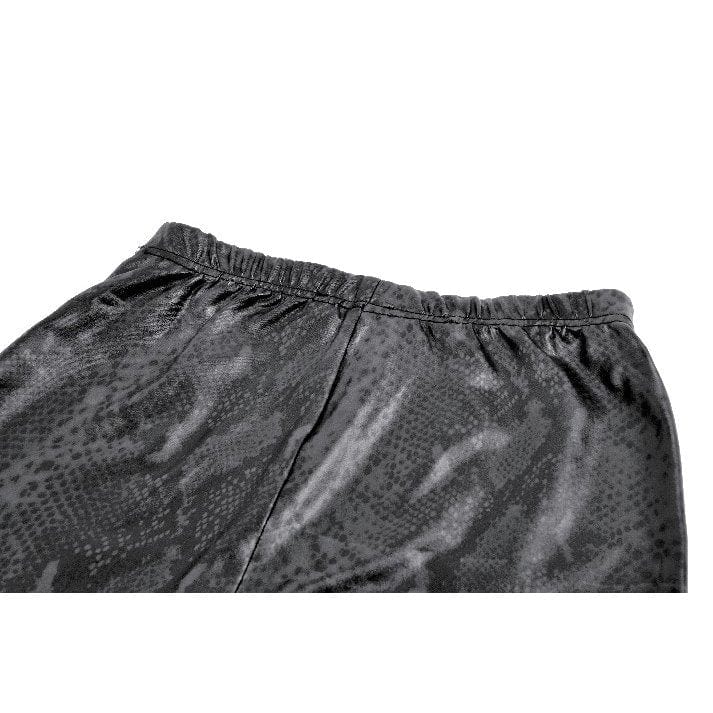 Darkinlove Women's Punk Snakeskin Diamond-textured Mesh Splice Pants