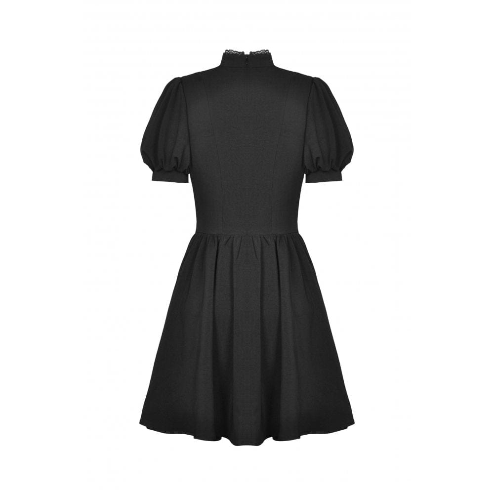 Darkinlove Women's Punk Strappy Buckle Ruffled Dress