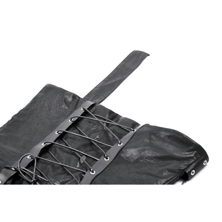 Darkinlove Women's Punk Straps Diagonal Zipper Faux Leather Vest