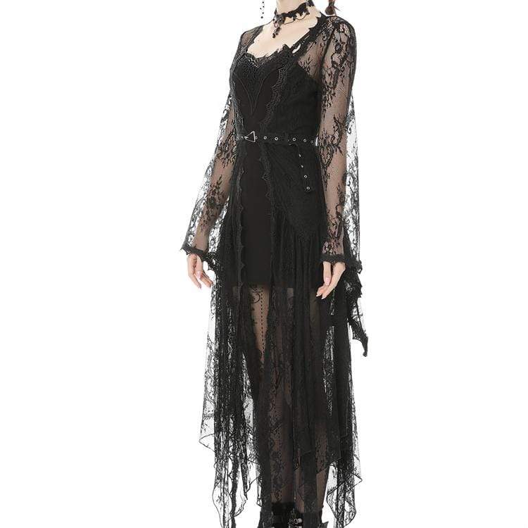 Darkinlove Women's Sexy Slim-fitted Black Lace Bodycon Dress(not Including Lace Cape)