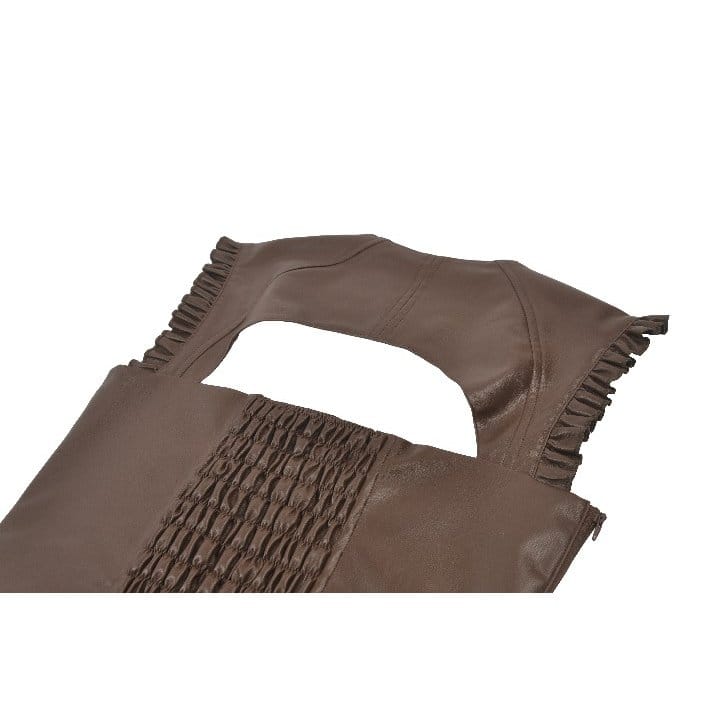 Darkinlove Women's Steampunk Buckle Strap Cutout Side Zipper Vest
