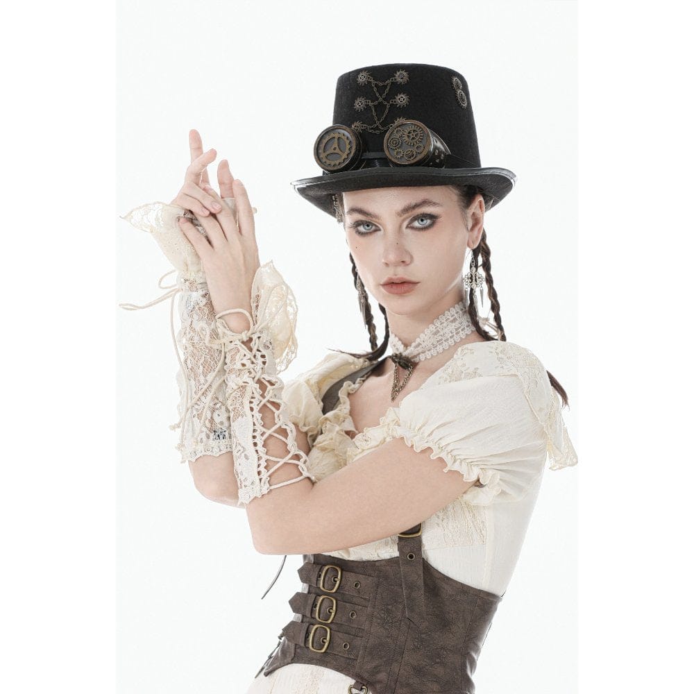 Darkinlove Women's Steampunk Lace Layered Arm Sleeves