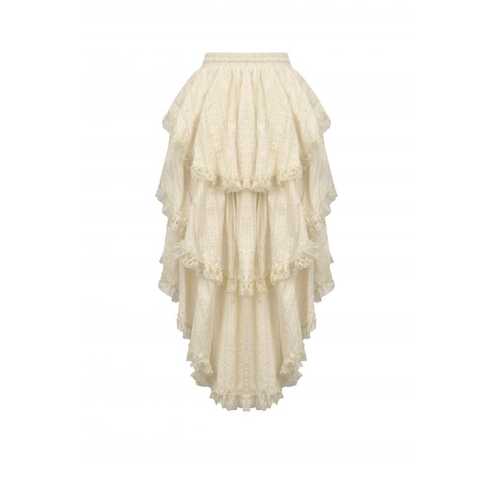 Darkinlove Women's Steampunk Multilayer High/Low Skirt