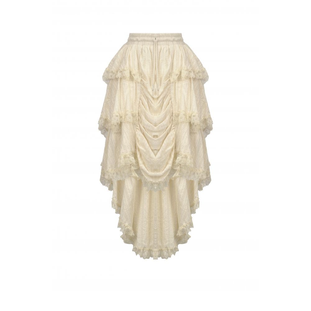 Darkinlove Women's Steampunk Multilayer High/Low Skirt