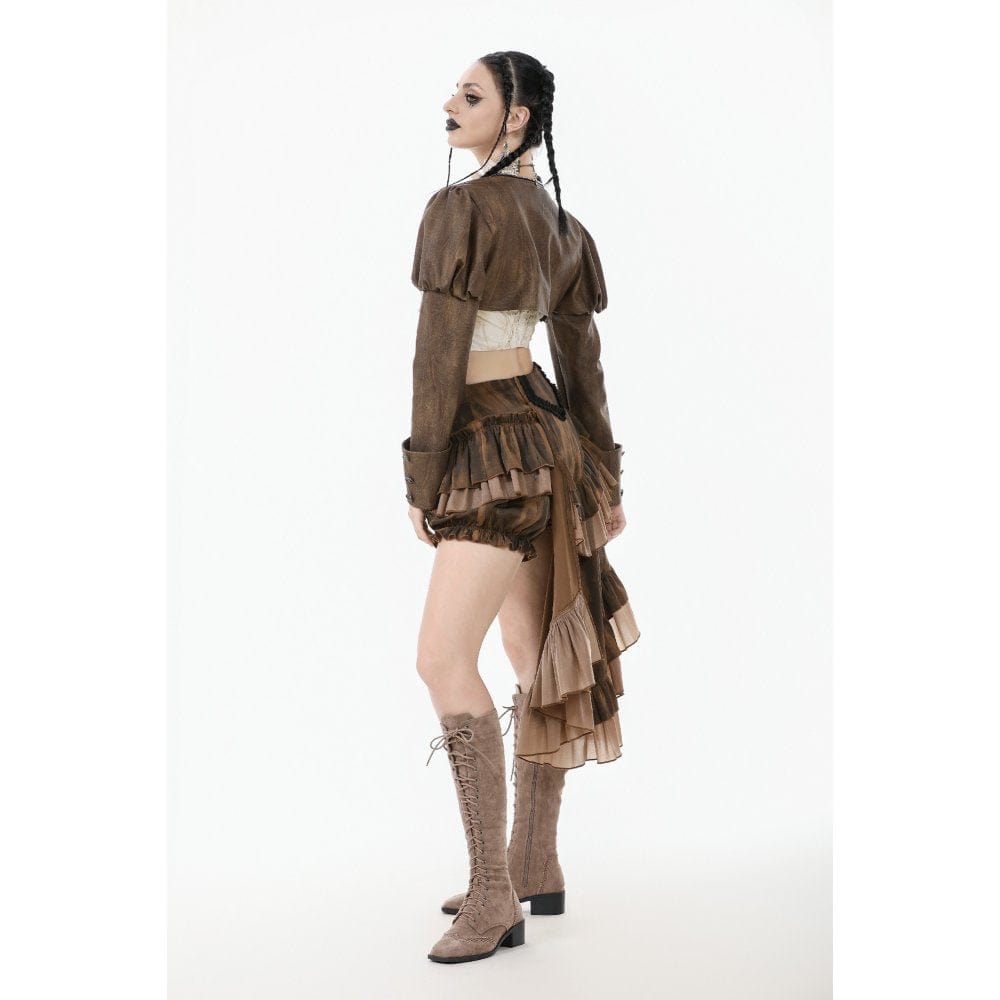 Darkinlove Women's Steampunk Puff Sleeved Cape