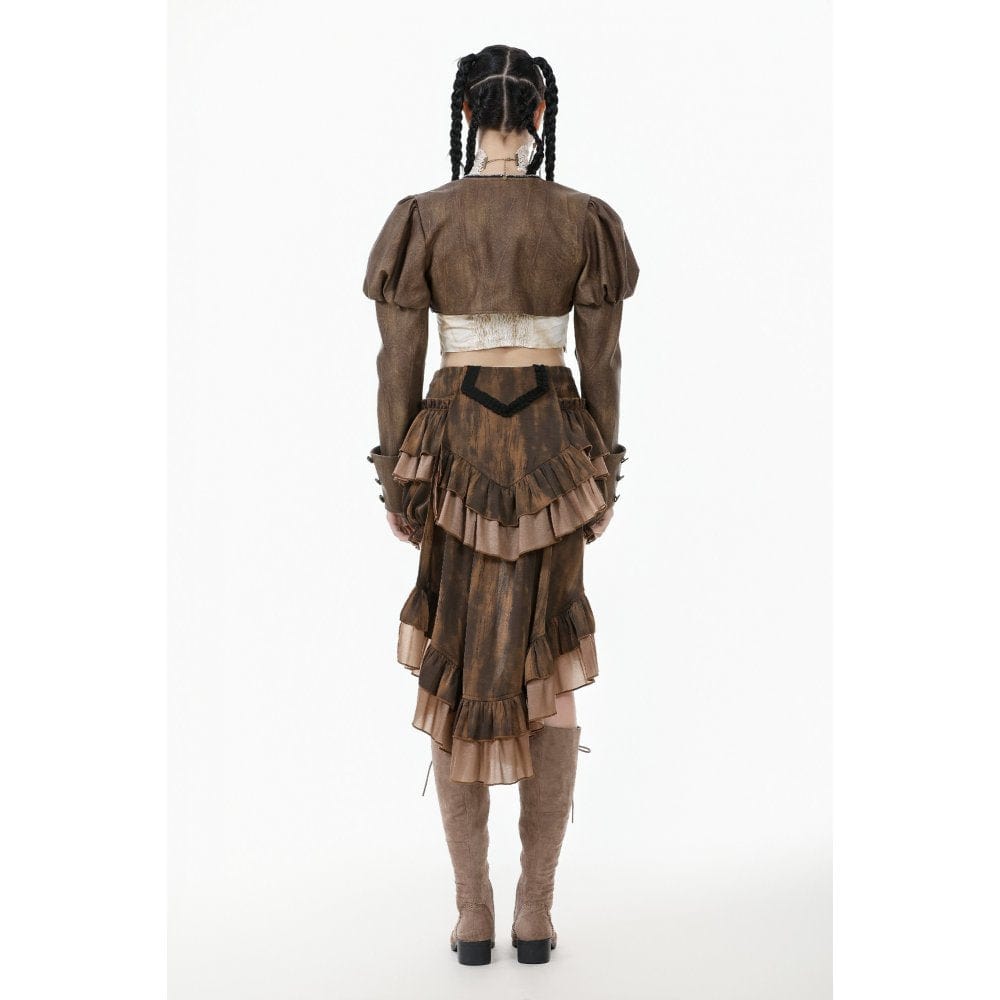 Darkinlove Women's Steampunk Puff Sleeved Cape