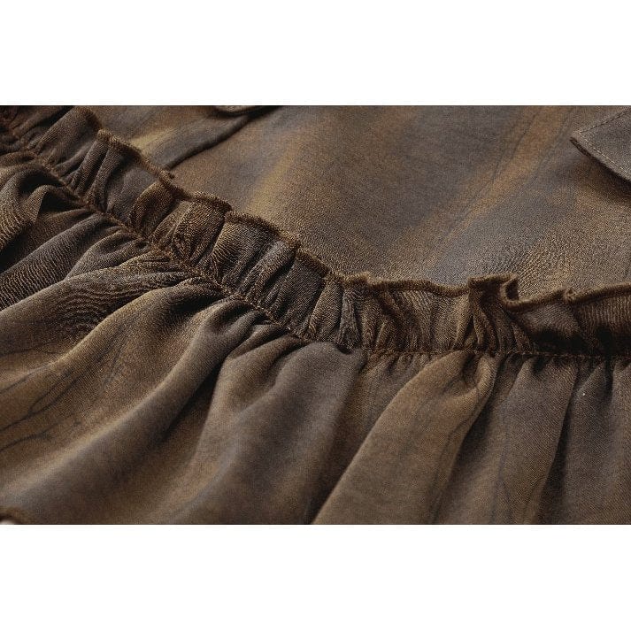 Darkinlove Women's Steampunk Tailcoat Bloomers with Anchor Buttons and Ruffled Trim