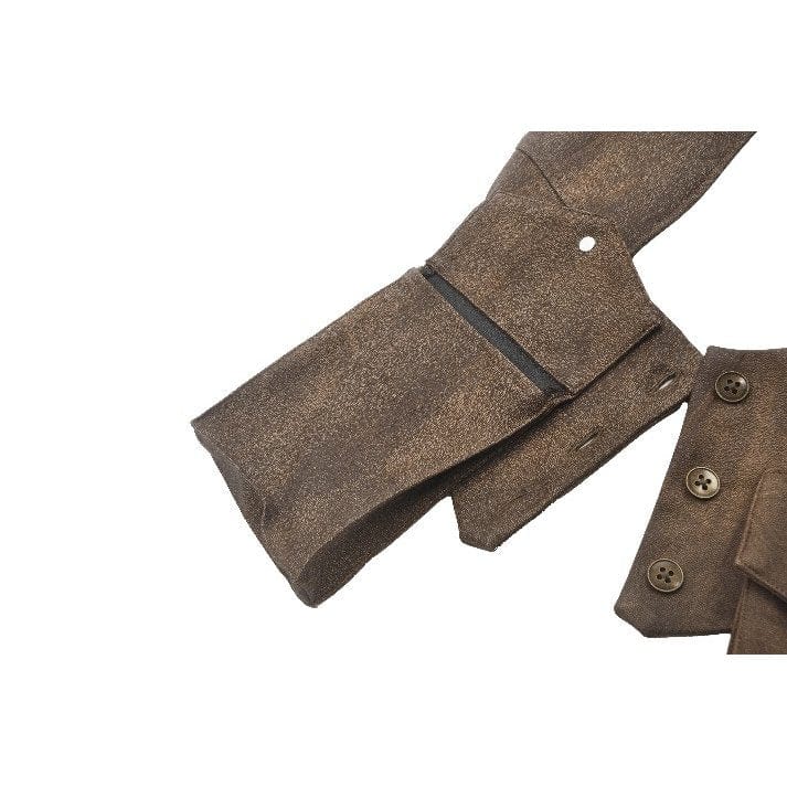 Darkinlove Women's Steampunk Utility Vest with Cargo Pockets