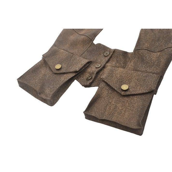 Darkinlove Women's Steampunk Utility Vest with Cargo Pockets