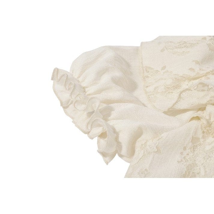 Darkinlove Women's Stempunk Asymmetric Layered Falbala Puff Short Sleeved Dress