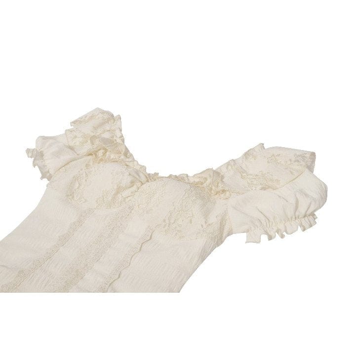 Darkinlove Women's Stempunk Asymmetric Layered Falbala Puff Short Sleeved Dress