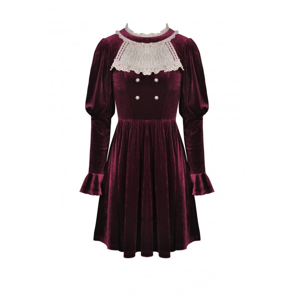 Darkinlove Women's Vintage Velet Court Dress Cosplay Dress