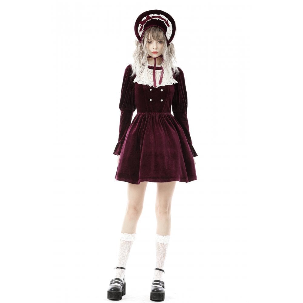 Darkinlove Women's Vintage Velet Court Dress Cosplay Dress