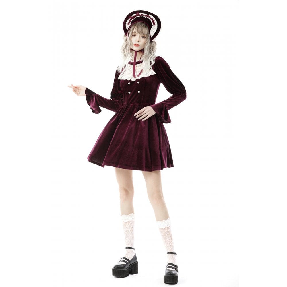 Darkinlove Women's Vintage Velet Court Dress Cosplay Dress