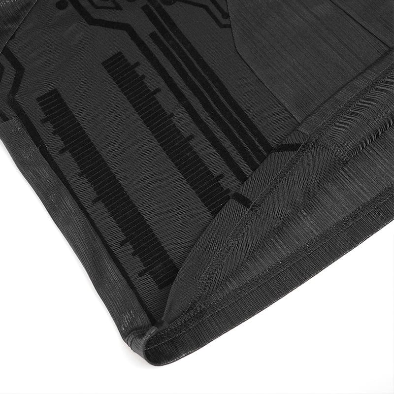 DEVIL FASHION Men's Cyberpunk Circuit Board Printed Shirt