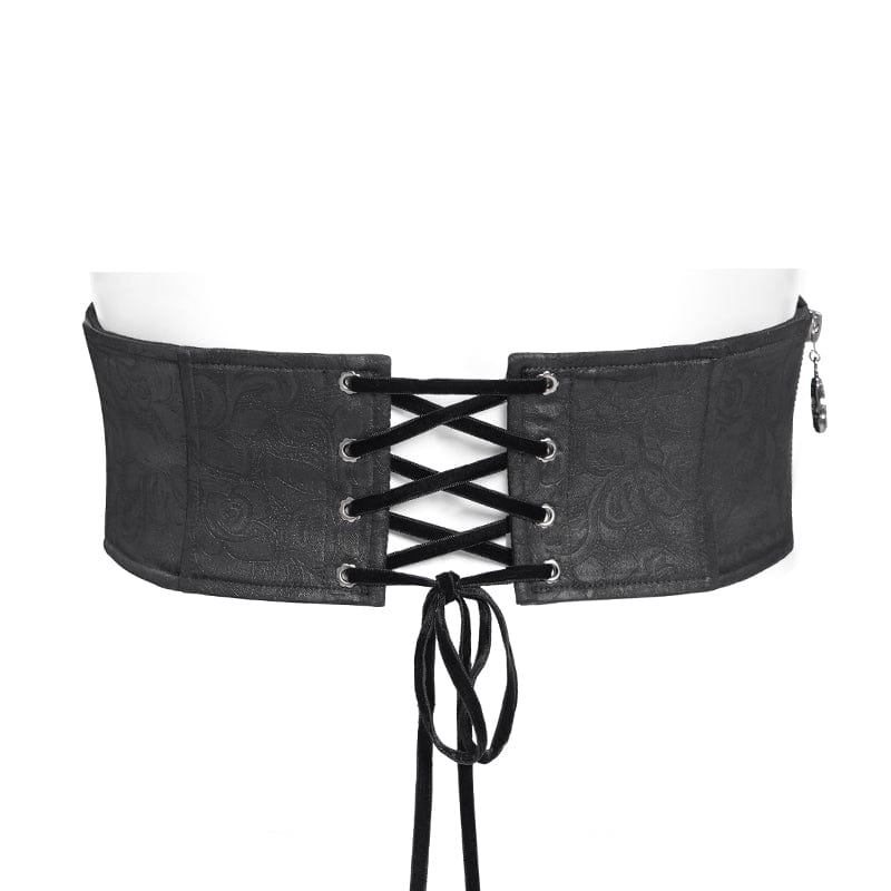 DEVIL FASHION Men's Gothic Bat Embroidered Cross Girdle