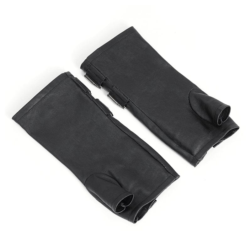 DEVIL FASHION Men's Gothic Bullet Zipper Fingerless Gloves