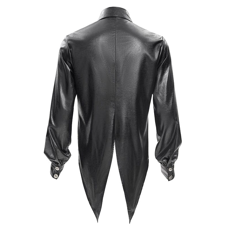 DEVIL FASHION Men's Gothic Chain Eyelets Skull Shirt