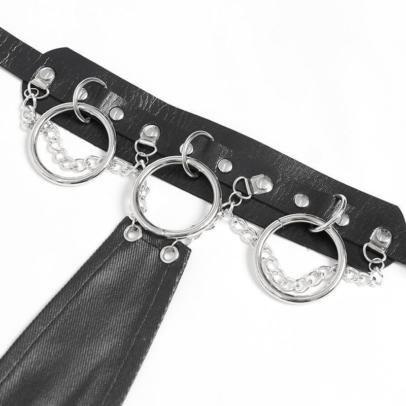 DEVIL FASHION Men's Gothic Chain Splice Buckle Choker Necktie