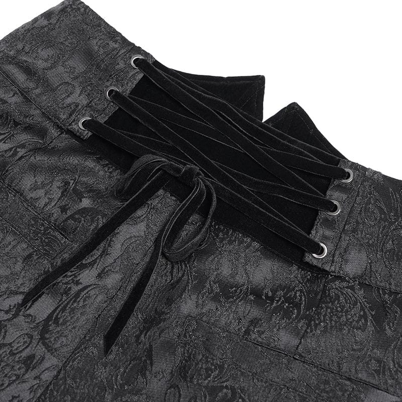 DEVIL FASHION Men's Gothic Double Buckles High-waisted Suit Pants