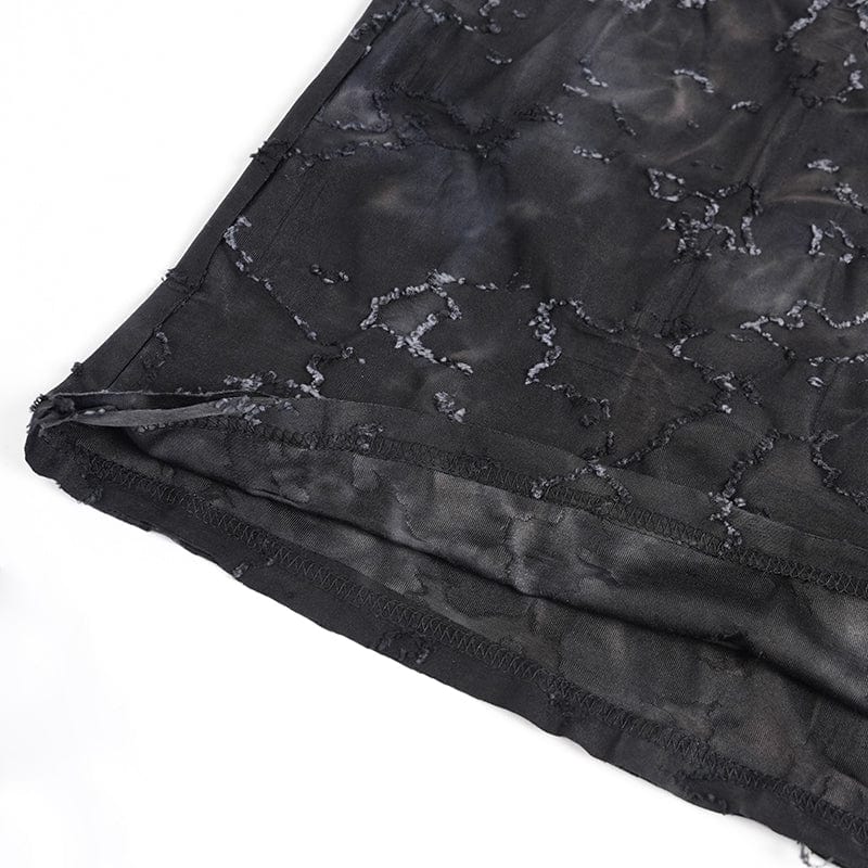 DEVIL FASHION Men's Gothic Eyelet Strap Distressed Vest