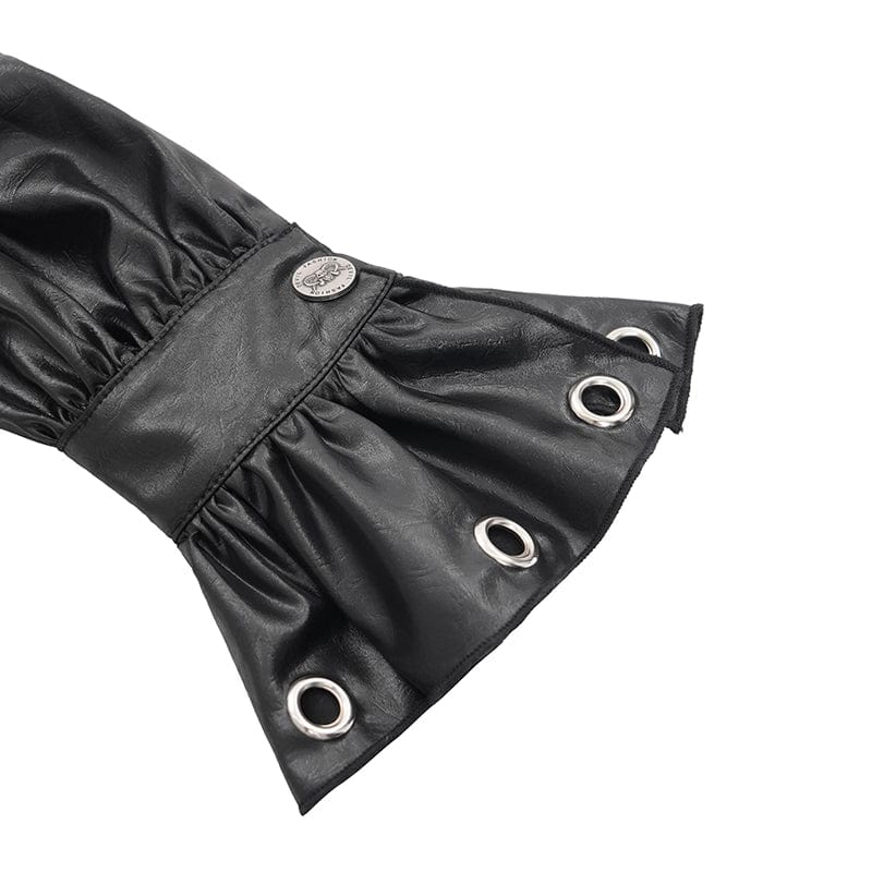 DEVIL FASHION Men's Gothic Eyelets Buckle-up Shirt