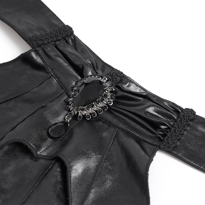 DEVIL FASHION Men's Gothic Irregular Batlike Layered Necktie