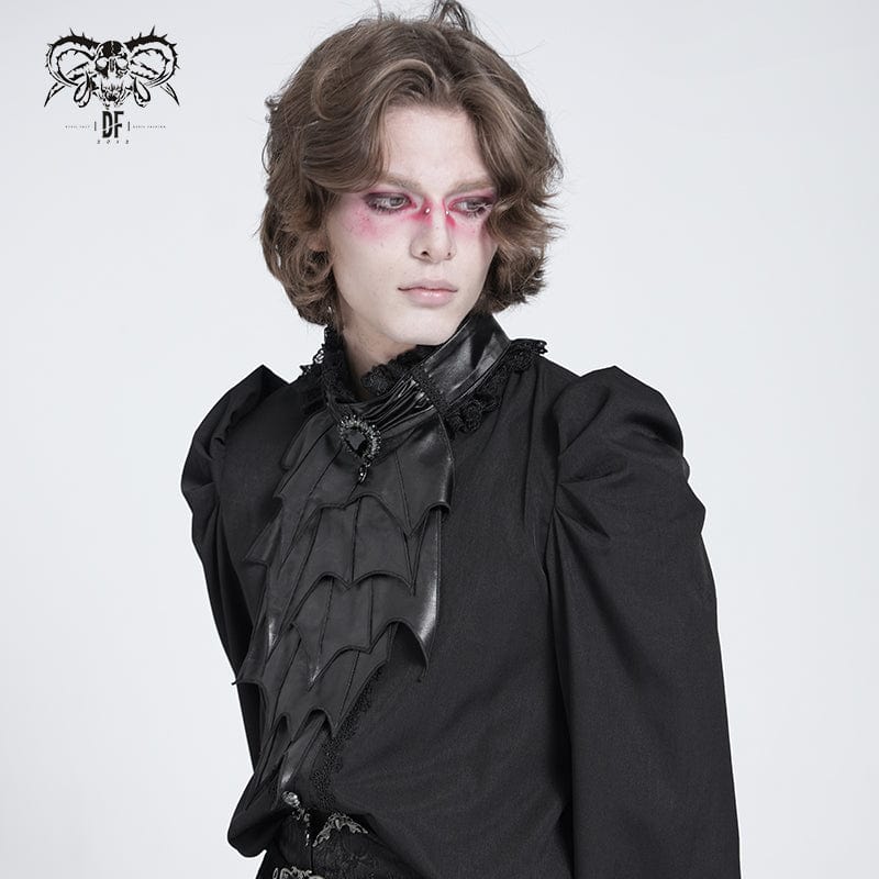 DEVIL FASHION Men's Gothic Irregular Batlike Layered Necktie