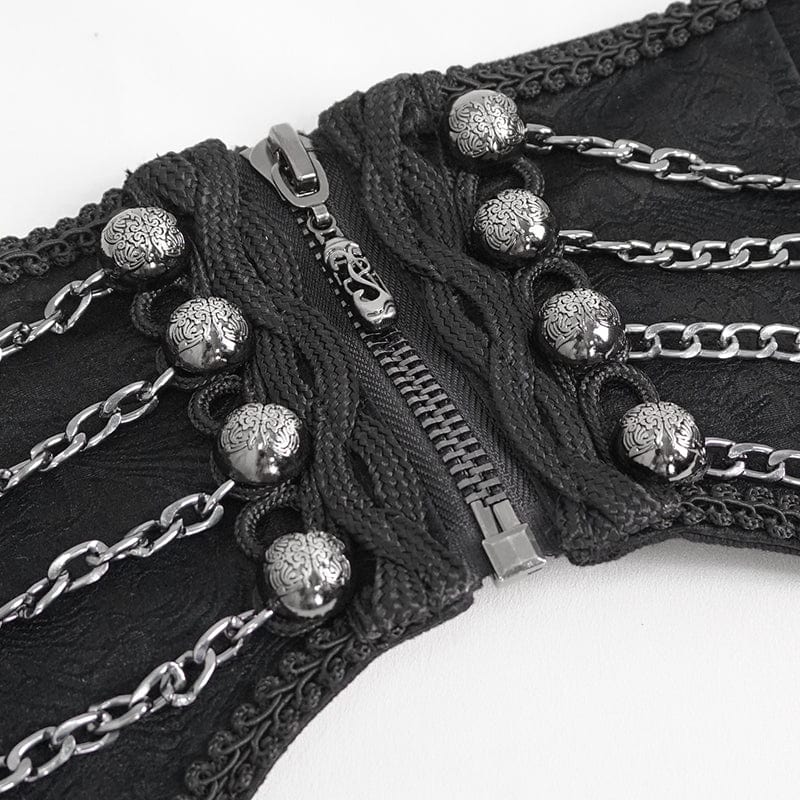 DEVIL FASHION Men's Gothic Irregular Multi-chain Zipper Girdle