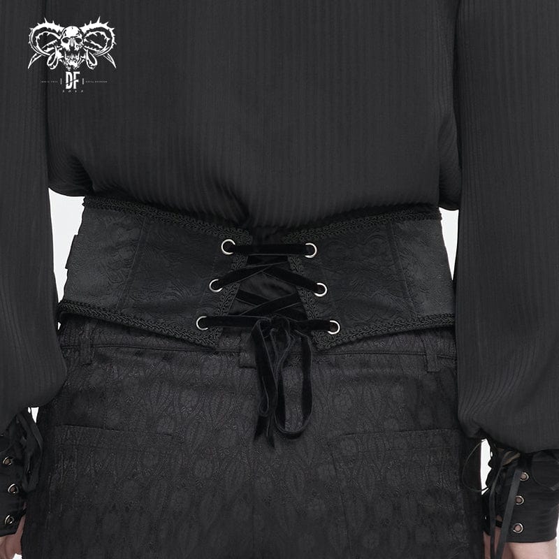 DEVIL FASHION Men's Gothic Irregular Multi-chain Zipper Girdle