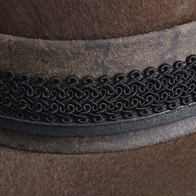 DEVIL FASHION Men's Gothic Skull Feather Cowboy Hat